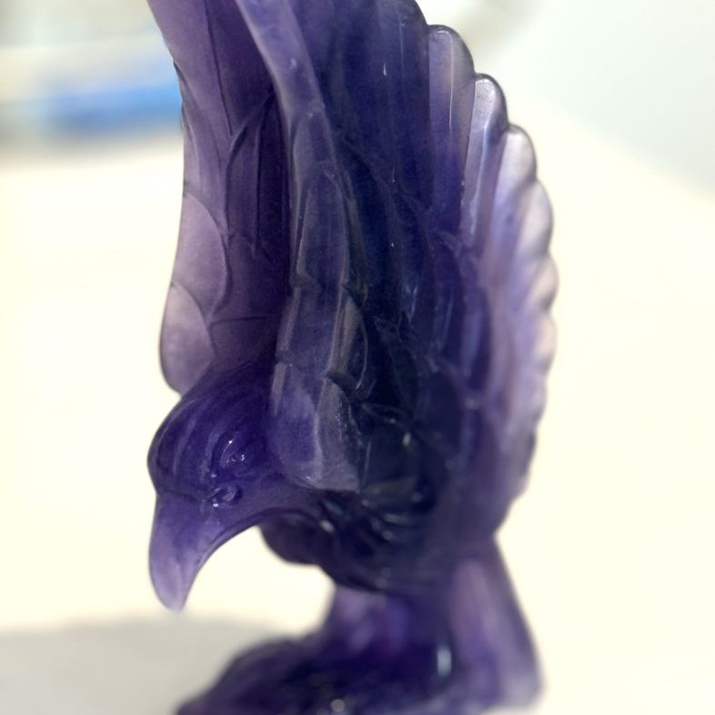 fluorite eagle carving